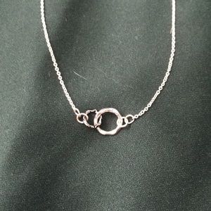 black and silver loop necklace
